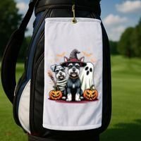 Miniature Schnauzer Halloween Costume Mummy Witch Ghost Dog Golf Towel thumb 2