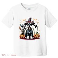 Miniature Schnauzer Halloween Costume Mummy Witch Ghost Dog Toddler T-Shirt thumb 0