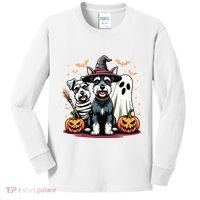 Miniature Schnauzer Halloween Costume Mummy Witch Ghost Dog Kids Long Sleeve Shirt thumb 0