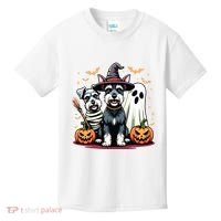 Miniature Schnauzer Halloween Costume Mummy Witch Ghost Dog Kids T-Shirt thumb 0
