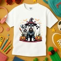 Miniature Schnauzer Halloween Costume Mummy Witch Ghost Dog Kids T-Shirt thumb 3