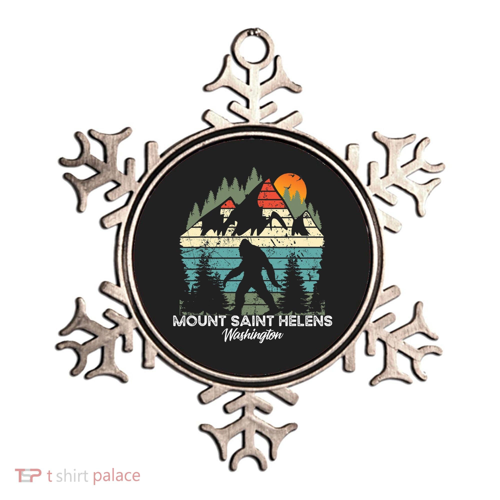 Mount Saint Helens Washington National Park Retro 80's Ornament