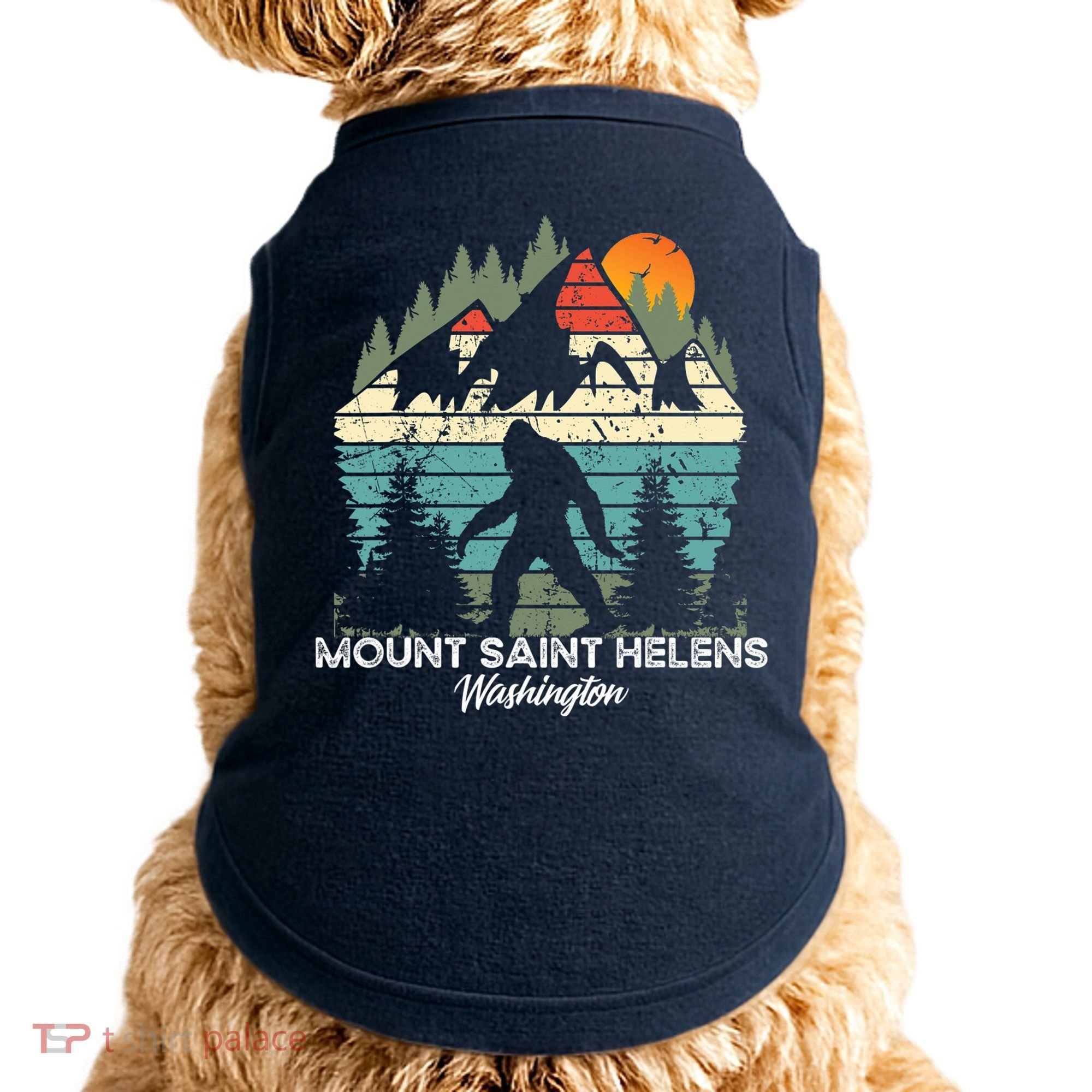 Mount Saint Helens Washington National Park Retro 80's Doggie Tank