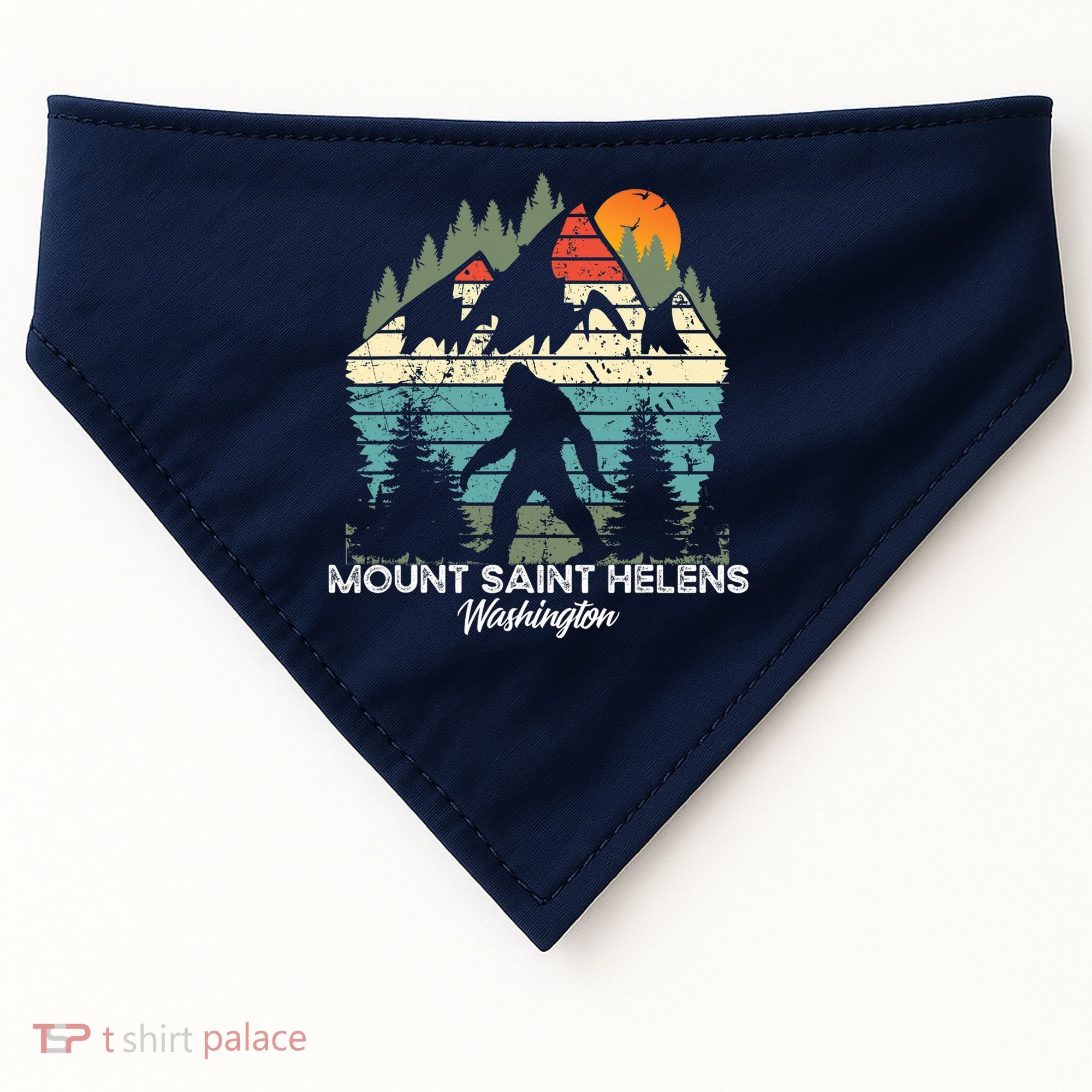 Mount Saint Helens Washington National Park Retro 80's USA-Made Doggie Bandana