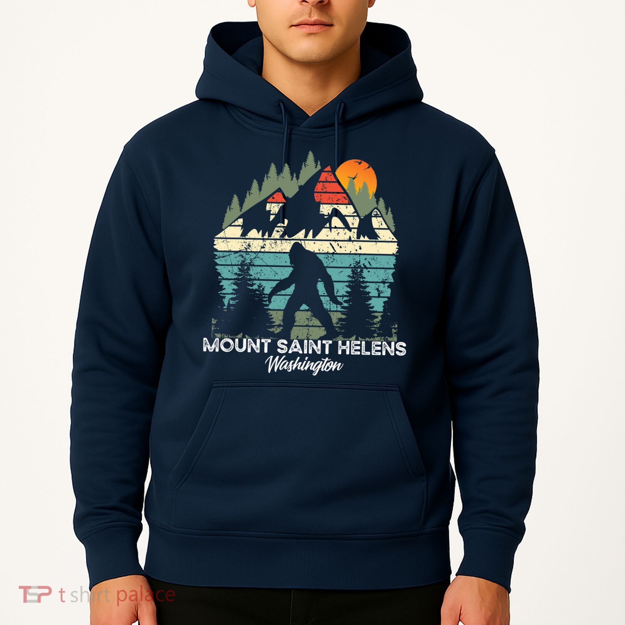 Mount Saint Helens Washington National Park Retro 80's Hoodie