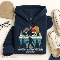 Mount Saint Helens Washington National Park Retro 80's Hoodie thumb 4
