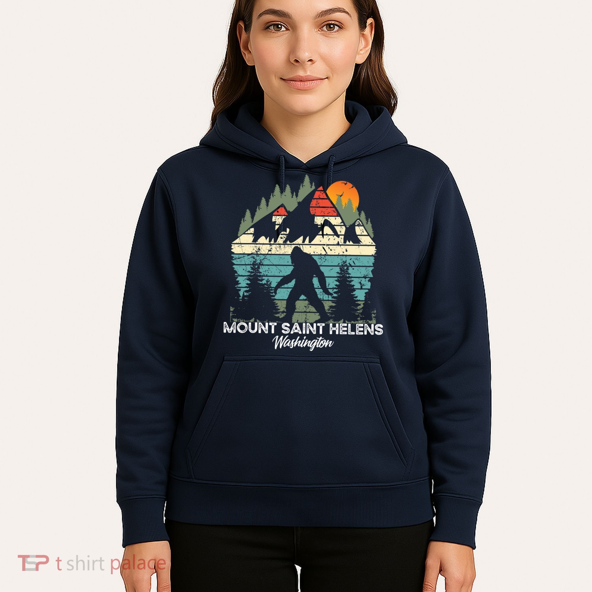 Mount Saint Helens Washington National Park Retro 80's Hoodie