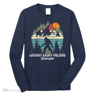 Mount Saint Helens Washington National Park Retro 80's Long Sleeve Shirt