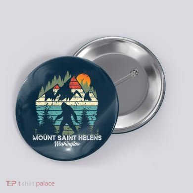Mount Saint Helens Washington National Park Retro 80's Button