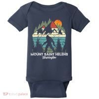 Mount Saint Helens Washington National Park Retro 80's Baby Bodysuit thumb 0