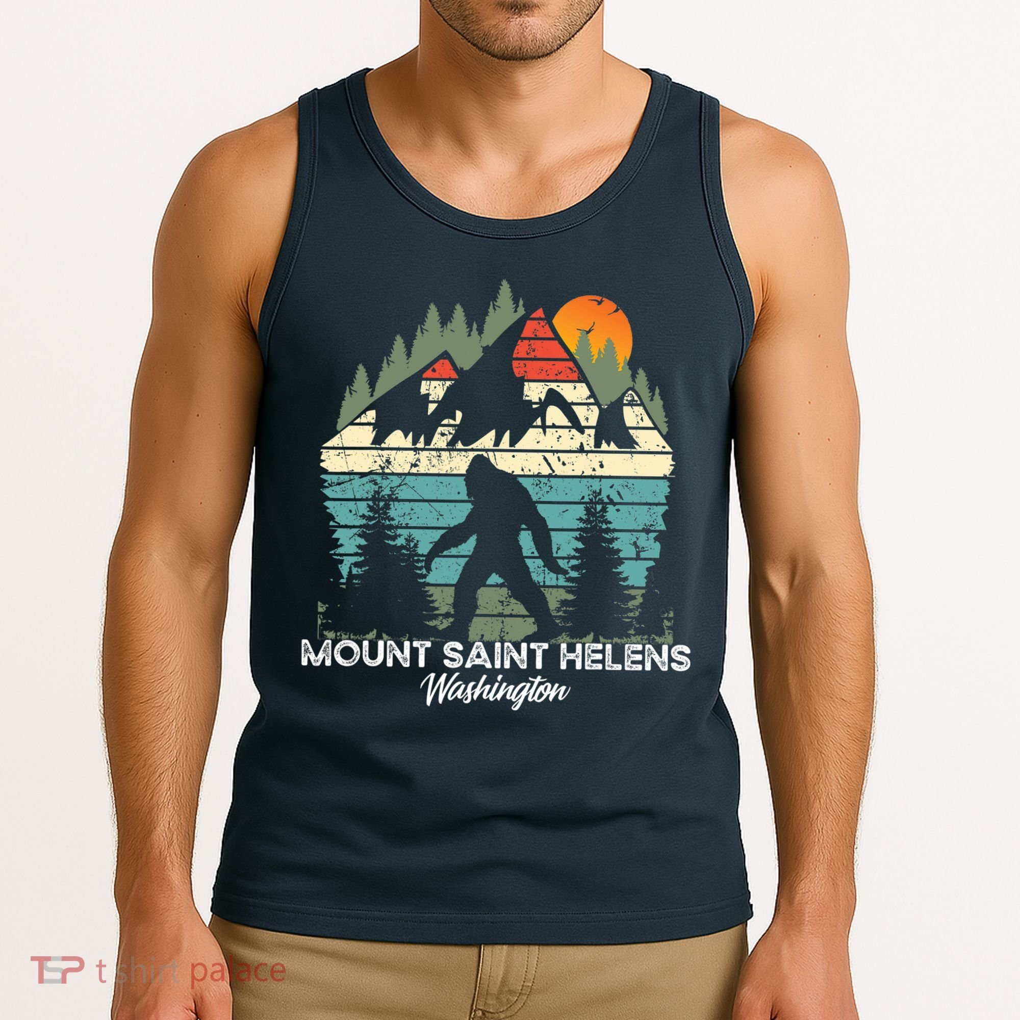 Mount Saint Helens Washington National Park Retro 80's Tank Top