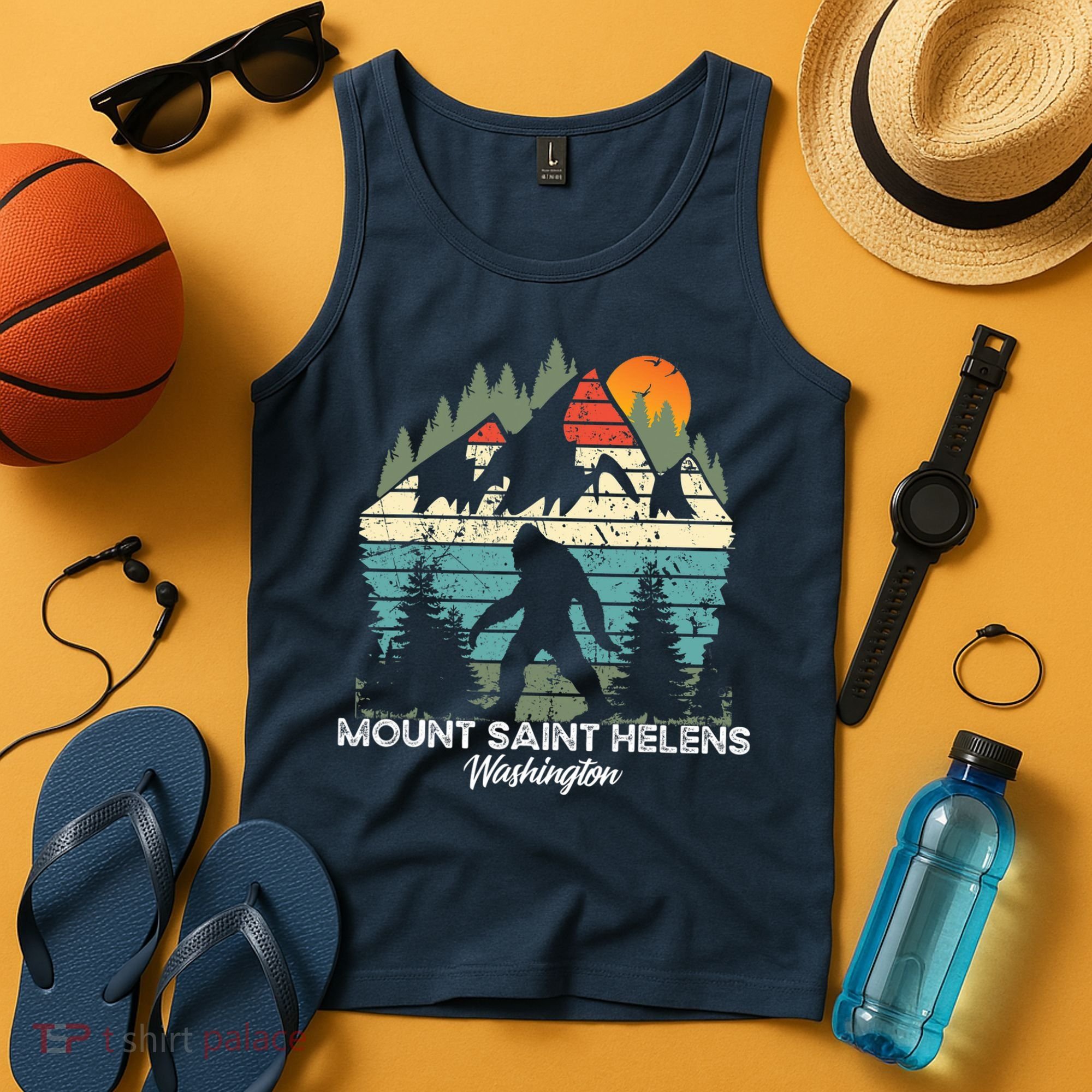 Mount Saint Helens Washington National Park Retro 80's Tank Top
