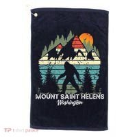 Mount Saint Helens Washington National Park Retro 80's Golf Towel thumb 0
