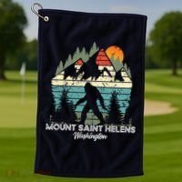 Mount Saint Helens Washington National Park Retro 80's Golf Towel thumb 1