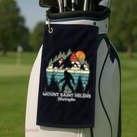 Mount Saint Helens Washington National Park Retro 80's Golf Towel thumb 2