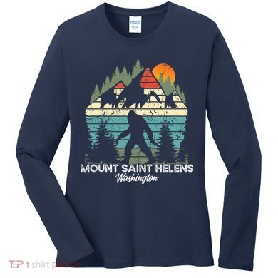 Mount Saint Helens Washington National Park Retro 80's Women's Long Sleeve Shirt