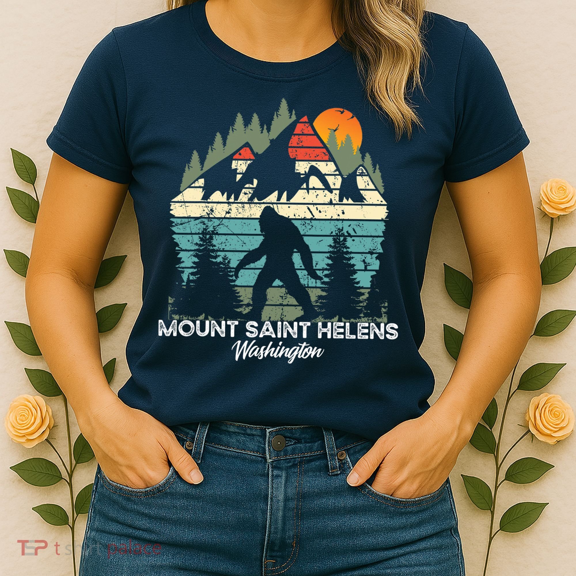 Mount Saint Helens Washington National Park Retro 80's Women's T-Shirt