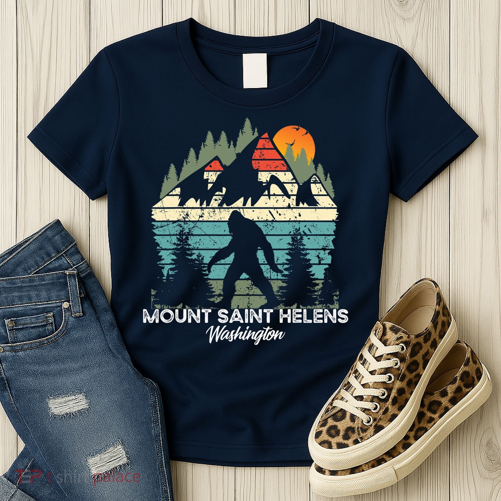 Mount Saint Helens Washington National Park Retro 80's Women's T-Shirt