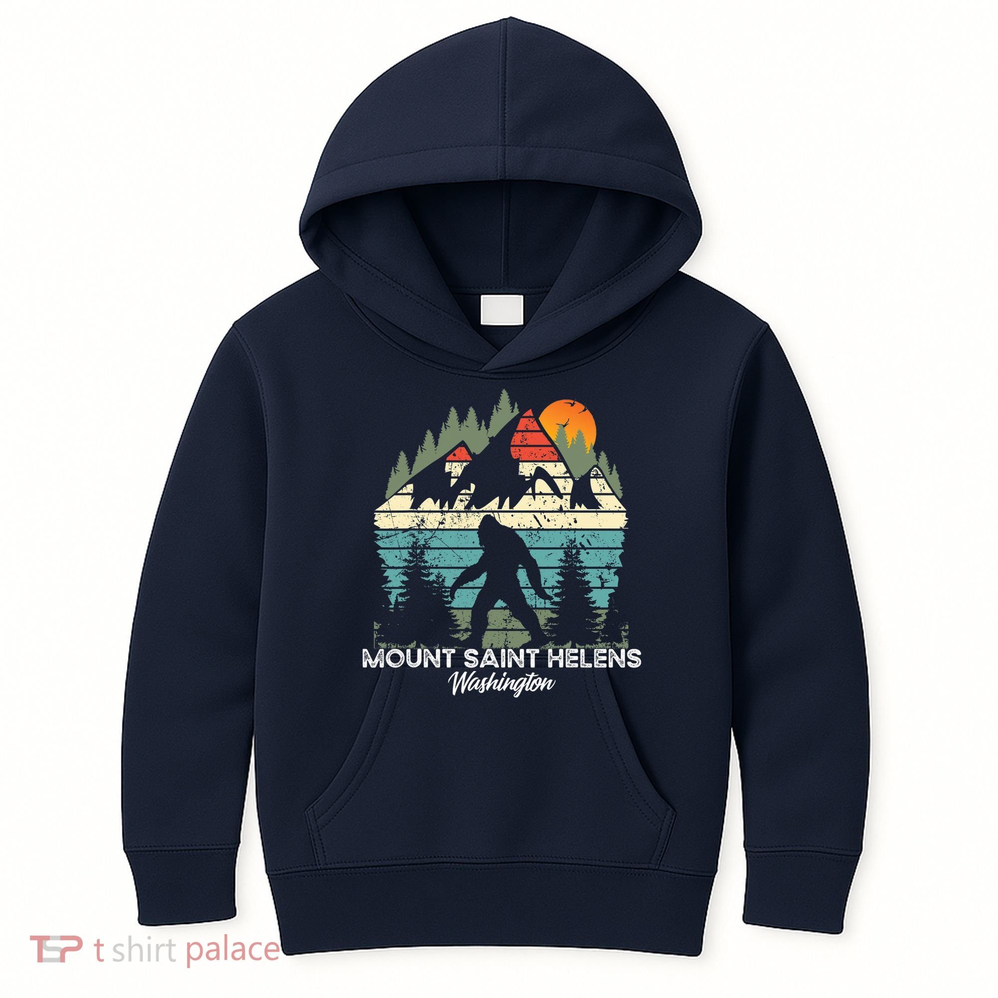 Mount Saint Helens Washington National Park Retro 80's Kids Hoodie