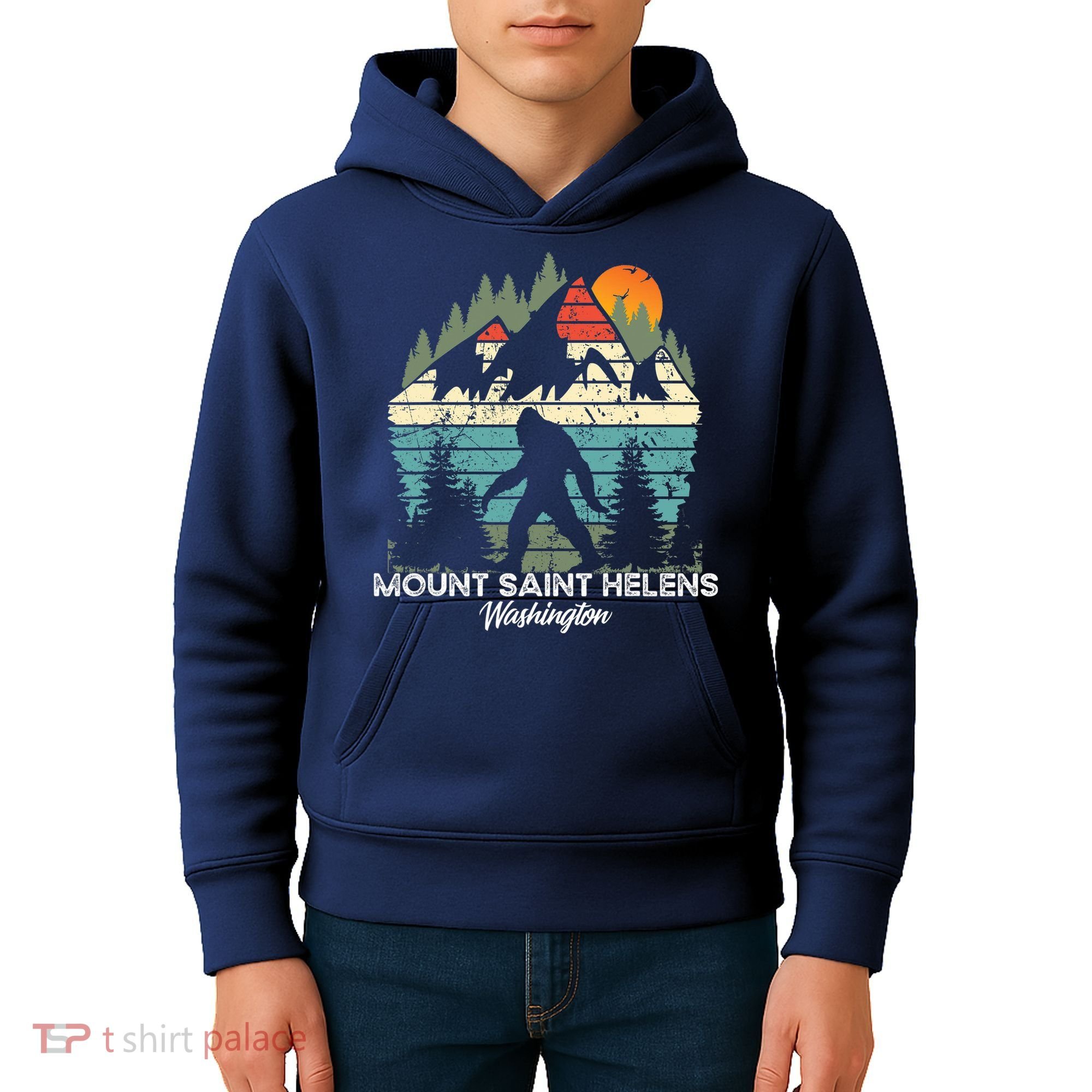 Mount Saint Helens Washington National Park Retro 80's Kids Hoodie