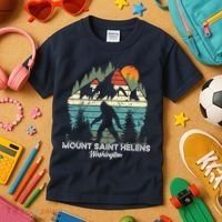 Mount Saint Helens Washington National Park Retro 80's Kids T-Shirt thumb 3