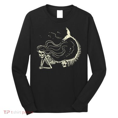 Mermaid Skeleton Halloween Costume Long Sleeve Shirt