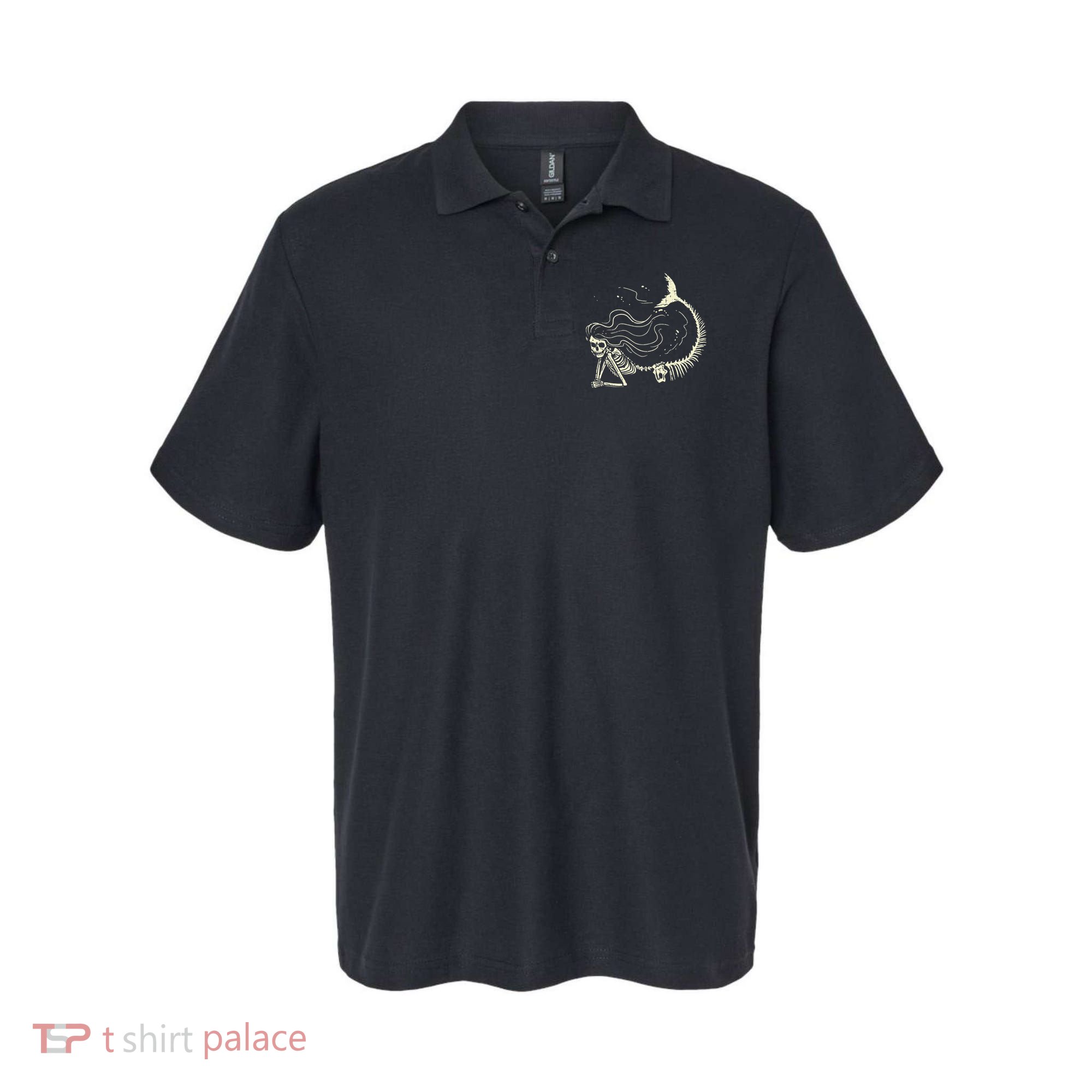 Mermaid Skeleton Halloween Costume Polo