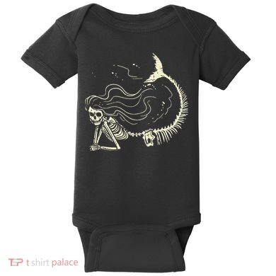 Mermaid Skeleton Halloween Costume Baby Bodysuit