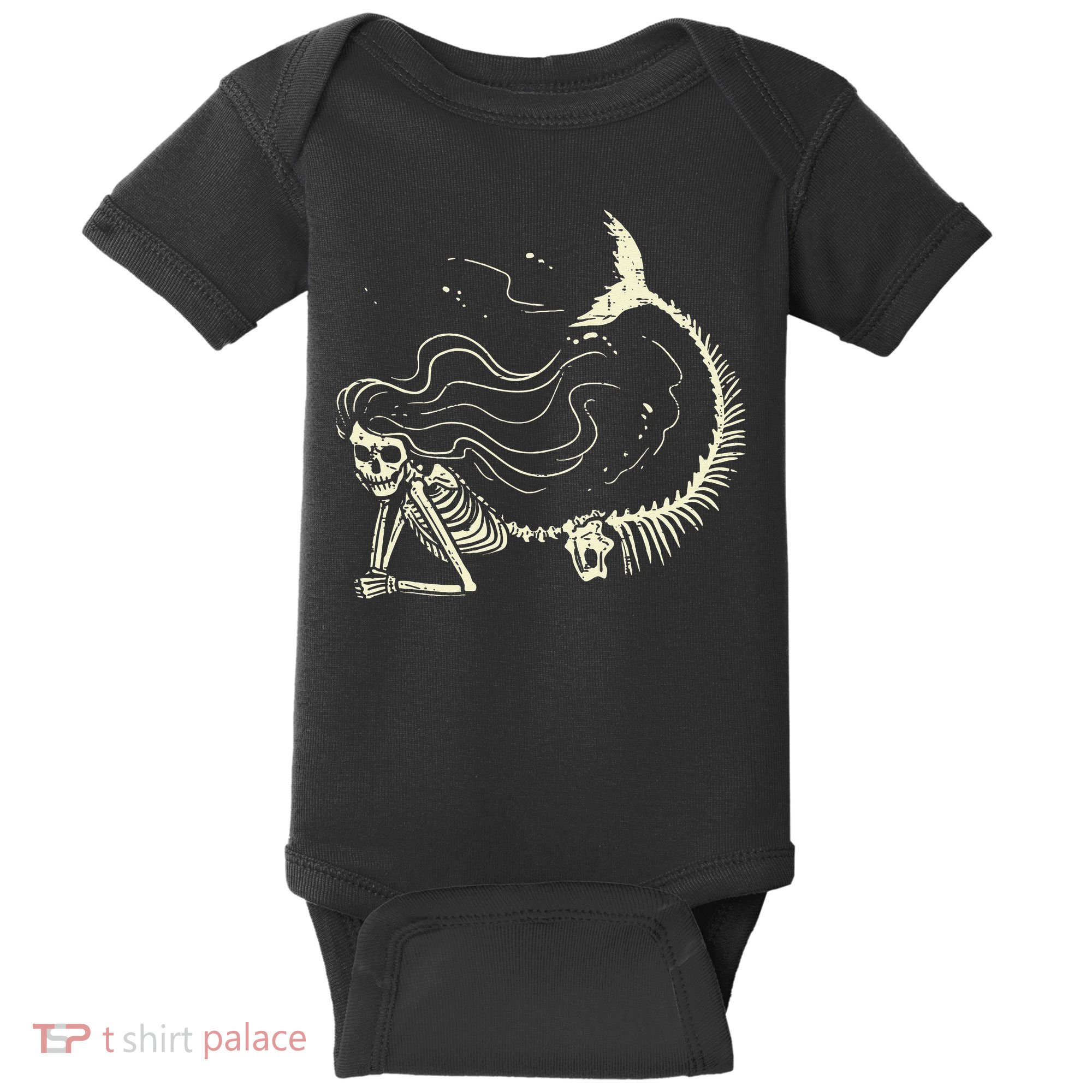 Mermaid Skeleton Halloween Costume Baby Bodysuit