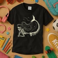 Mermaid Skeleton Halloween Costume Kids T-Shirt thumb 3