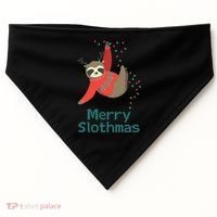 Merry Slothmas Hanging On Christmas Lights USA-Made Doggie Bandana thumb 0