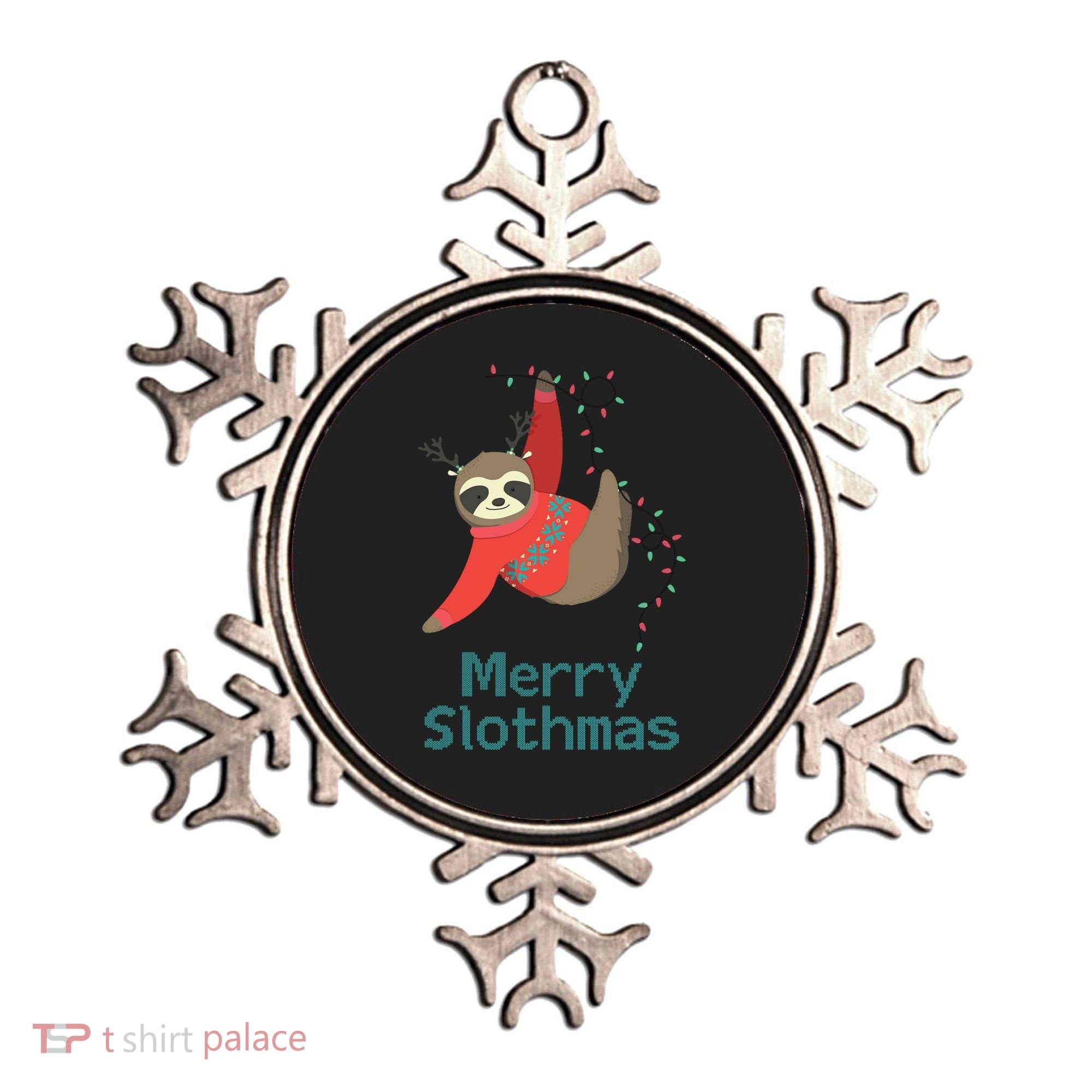 Merry Slothmas Hanging On Christmas Lights Ornament