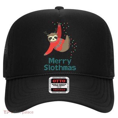 Merry Slothmas Hanging On Christmas Lights Hat