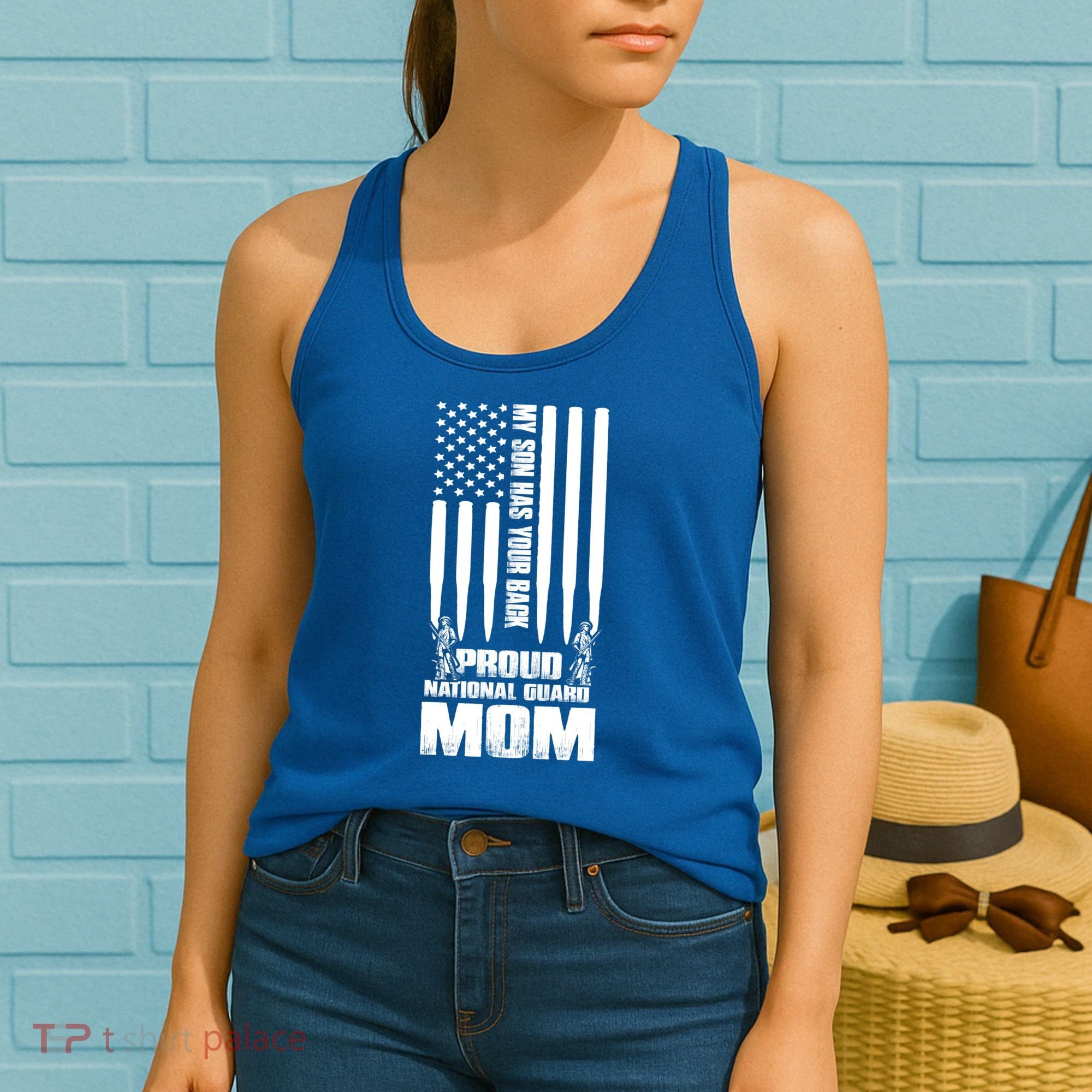 My Son Has Your Back Proud National Guard Mom Army Mom Gift Women's Tank Top