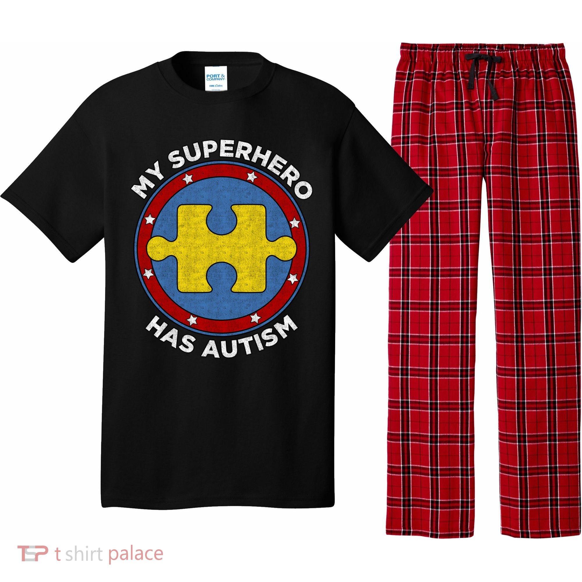 My Superhero Has Autism Awareness Gift Support Gift Pajama Set