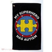My Superhero Has Autism Awareness Gift Support Gift Golf Towel thumb 0