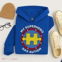 My Superhero Has Autism Awareness Gift Support Gift Hoodie thumb 4