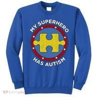 My Superhero Has Autism Awareness Gift Support Gift Sweatshirt thumb 0