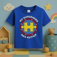 My Superhero Has Autism Awareness Gift Support Gift Toddler T-Shirt thumb 3