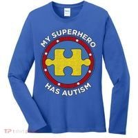 My Superhero Has Autism Awareness Gift Support Gift Women's Long Sleeve Shirt thumb 0