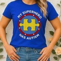 My Superhero Has Autism Awareness Gift Support Gift Women's T-Shirt thumb 2