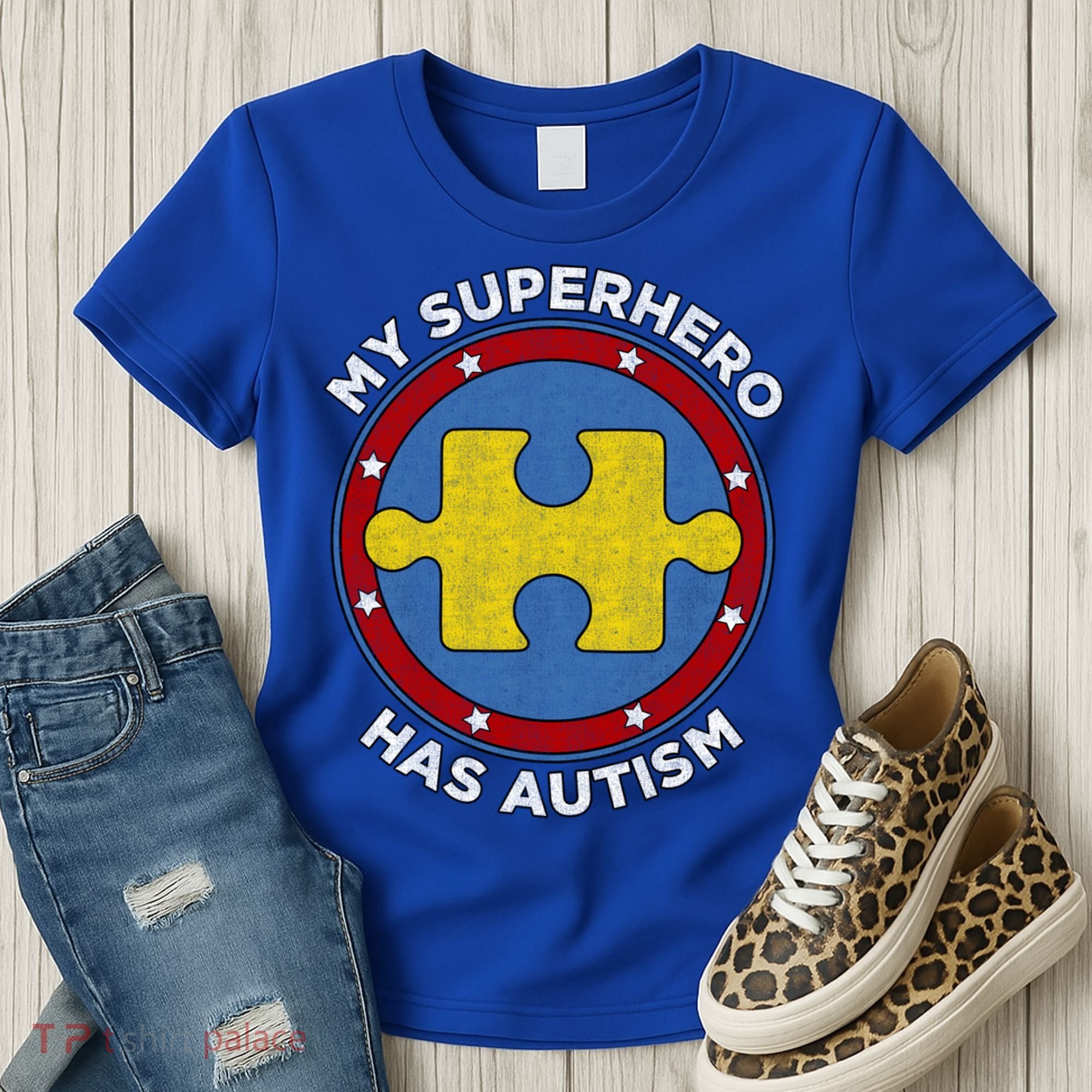 My Superhero Has Autism Awareness Gift Support Gift Women's T-Shirt