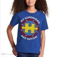 My Superhero Has Autism Awareness Gift Support Gift Kids T-Shirt thumb 2