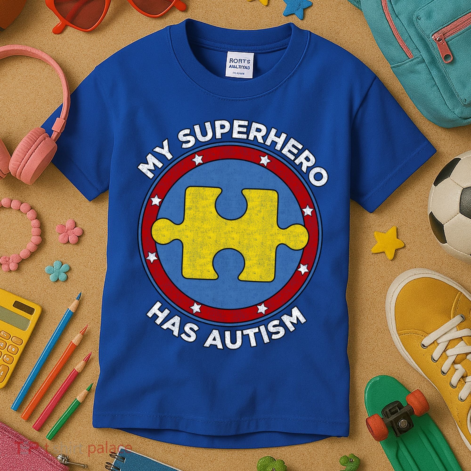 My Superhero Has Autism Awareness Gift Support Gift Kids T-Shirt