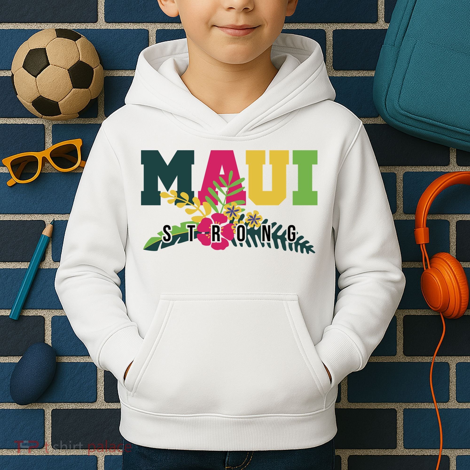 Maui Strong Hawaii Wildfire Relief Kids Hoodie