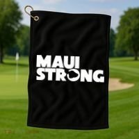 Maui Strong Hawaii Wildfire Golf Towel thumb 1