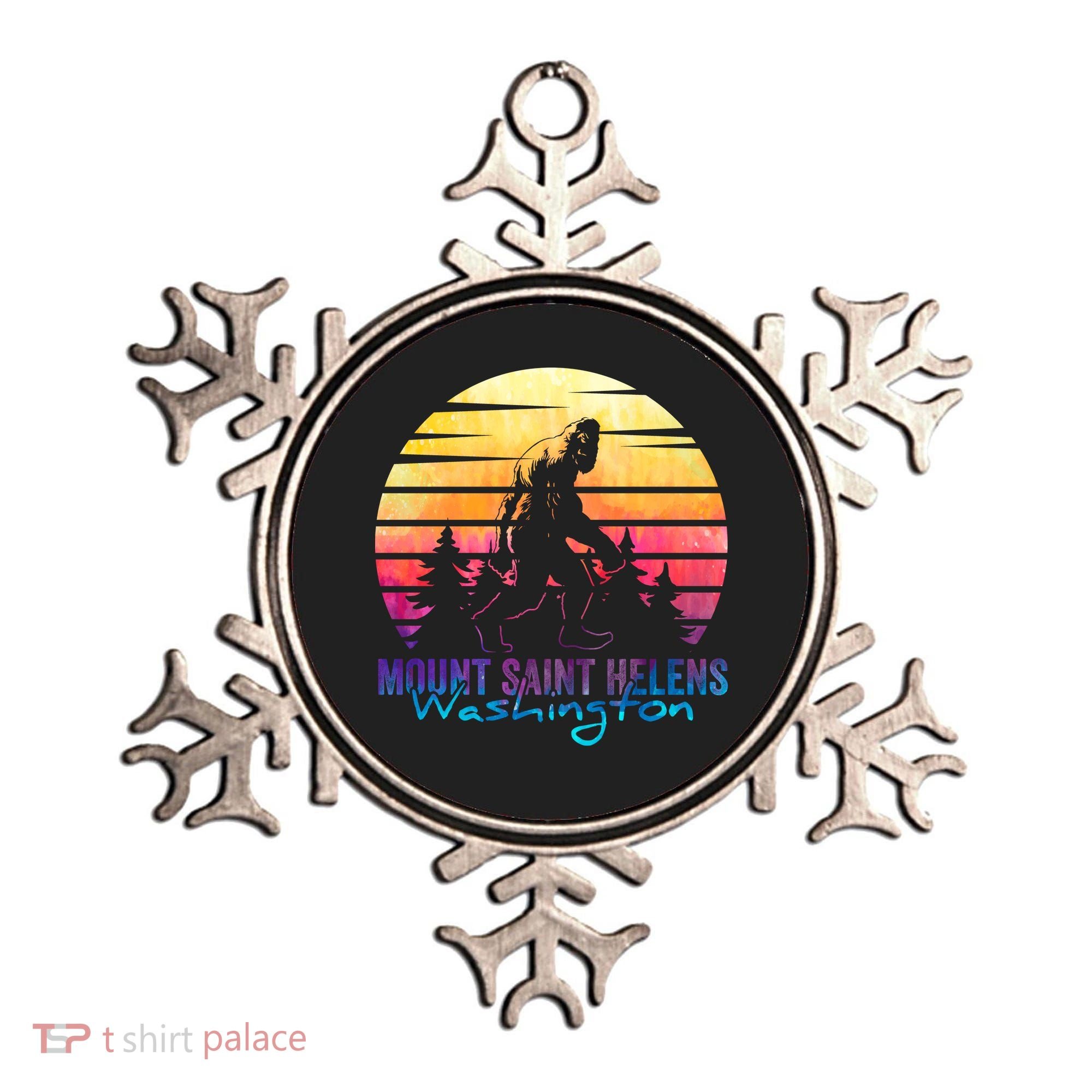Mount Saint Helens Washington National Park Retro 80's Ornament