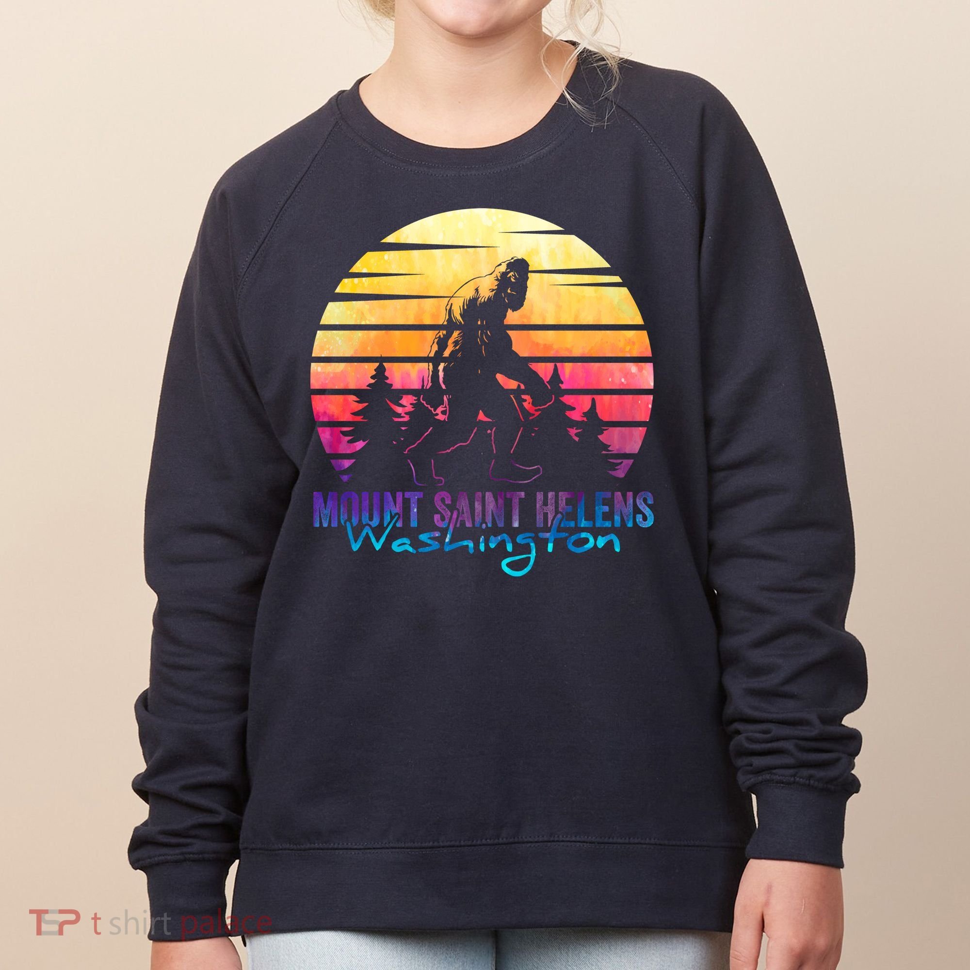 Mount Saint Helens Washington National Park Retro 80's Women's Sweatshirt