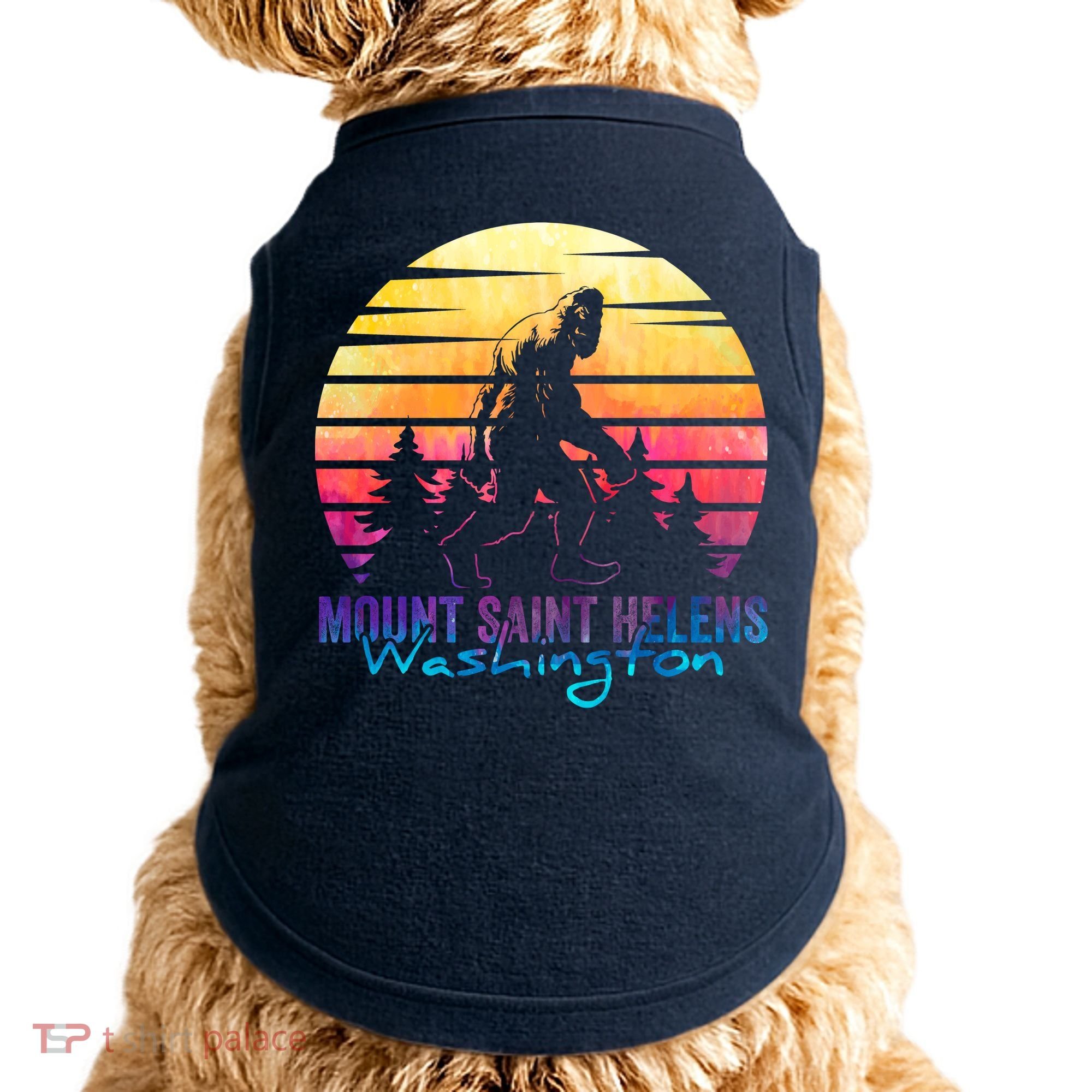 Mount Saint Helens Washington National Park Retro 80's Doggie Tank