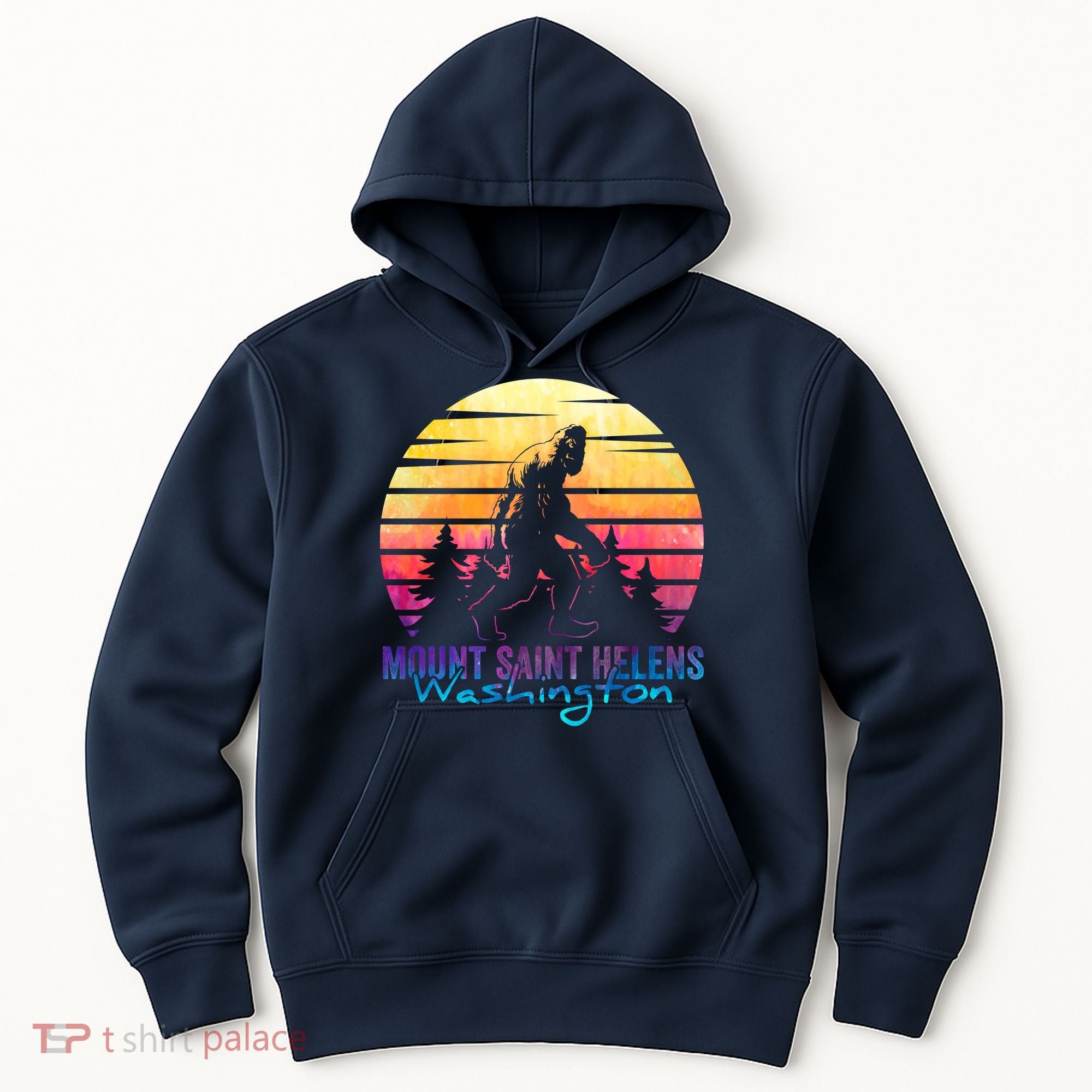 Mount Saint Helens Washington National Park Retro 80's Hoodie